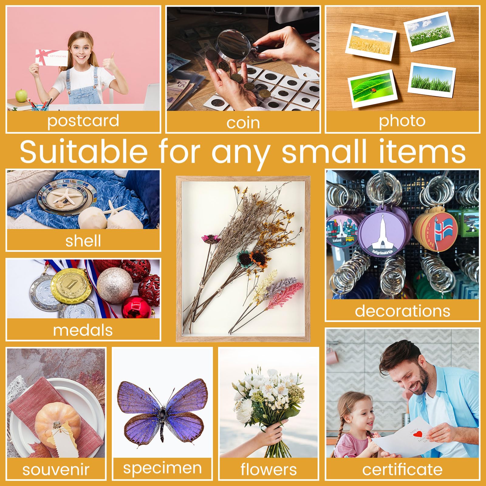 Ripeng 16 Pack Shadow Box Frame Display Case Picture Frame for Wedding Bouquet, Teacher Appreciation Crafts, Photos, Ticket, Chr